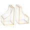 Mind Reader Decorative Bookends, Contemporary, Books, Magazines, Office Decor, Office, Metal, Set of 2, Gold